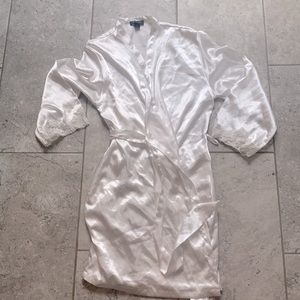 Gorgeous white silk robe